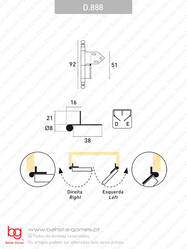 Dobradi�a para mobili�rio - FERRO / LAT�O